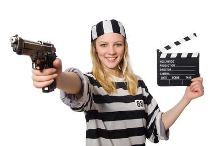 Funny prison inmate in conceptの写真素材