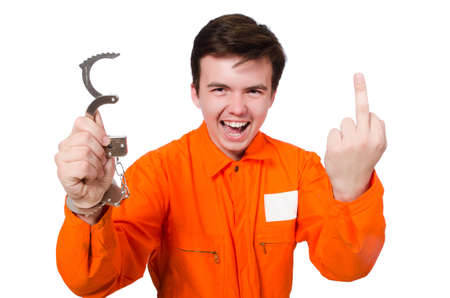 Funny prison inmate in conceptの写真素材