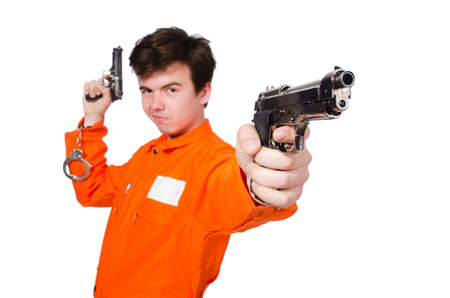 Funny prison inmate in conceptの写真素材