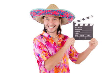Funny mexican with sombrero hatの写真素材