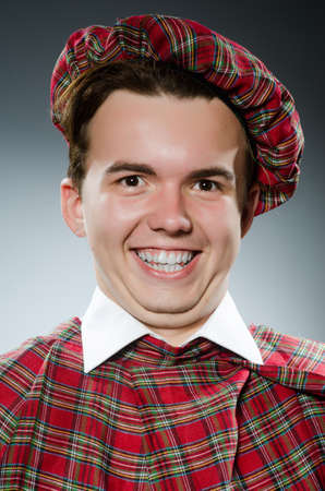 Funny scotsman in the studio shootingの写真素材