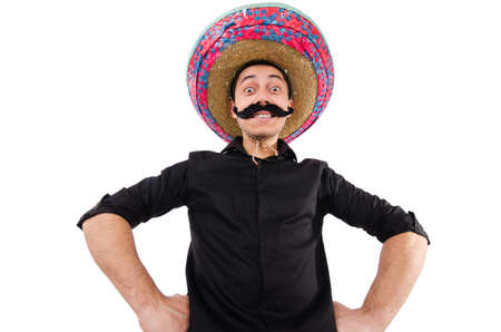 Funny mexican with sombrero hatの写真素材