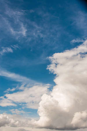 Cloudscape of bright blue sky
