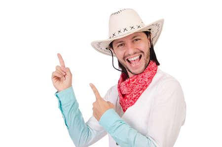 Cowboy isolated on the white backgroundの写真素材