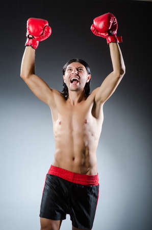 Martial arts fighter at the trainingの写真素材