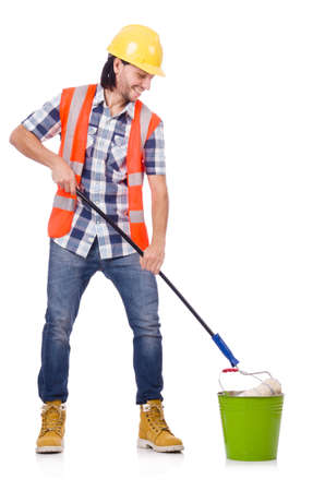 Painter isolated on the white backgroundの写真素材