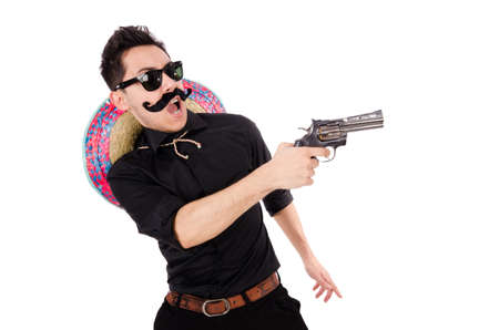 Funny mexican with sombrero hatの写真素材