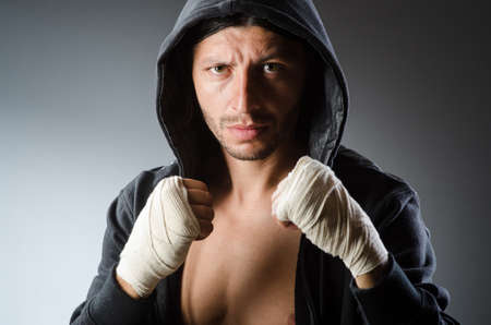 Martial arts fighter at the trainingの写真素材