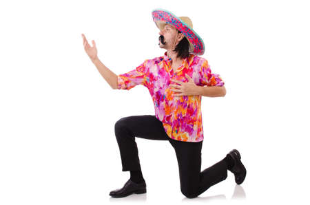 Funny mexican with sombrero in conceptの写真素材