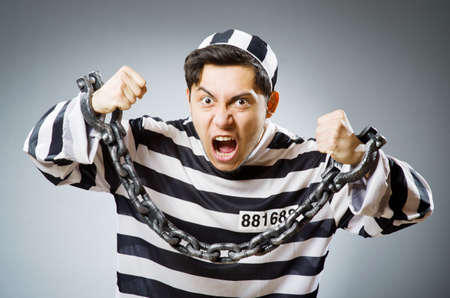 Funny prison inmate in concept