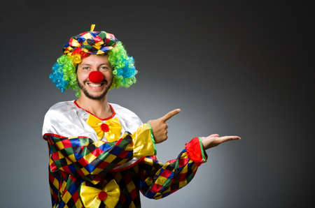 Funny clown in colourful costumeの写真素材