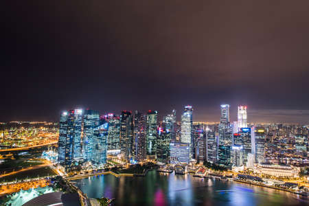 Panorama of Singapore skyline downtownのeditorial素材