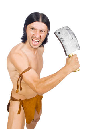 Native american in funny concept isolated on whiteの写真素材