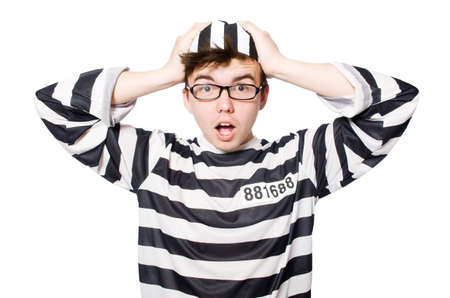 Funny prison inmate in concept