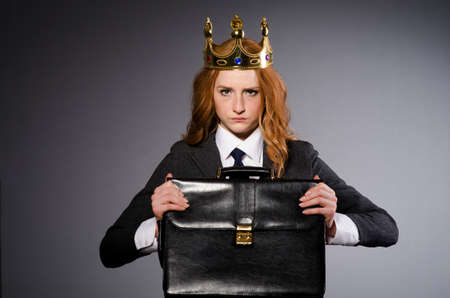 Queen businesswoman in funny conceptの写真素材