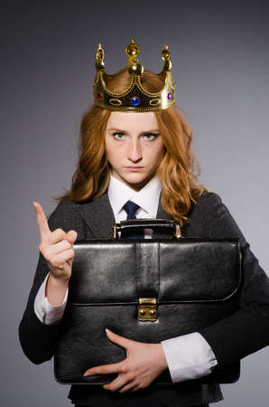 Queen businesswoman in funny conceptの写真素材