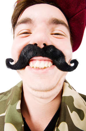 Funny soldier in military conceptの写真素材