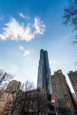 New York skyscrapers on bright dayのeditorial素材