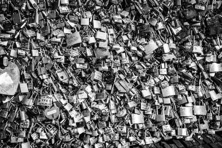 Locks of love at Paris bridgeのeditorial素材