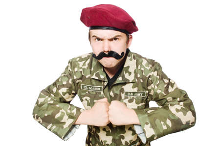 Funny soldier in military conceptの写真素材