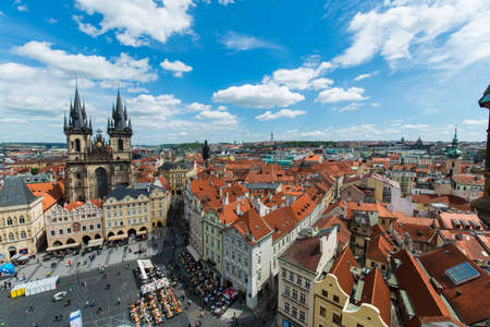 View of Prague on bright summer dayのeditorial素材