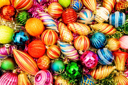 Christmas decorations in festive holiday conceptの写真素材