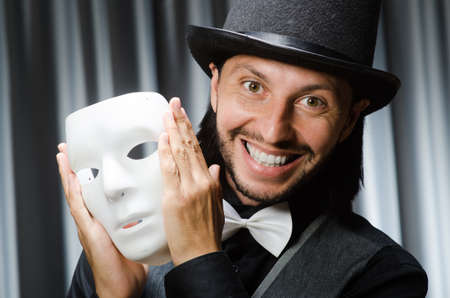 Funny concept with theatrical maskの写真素材