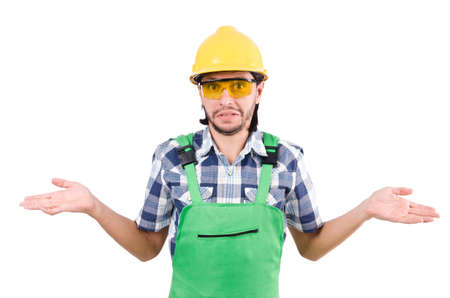Industrial worker isolated on the white backgroundの写真素材