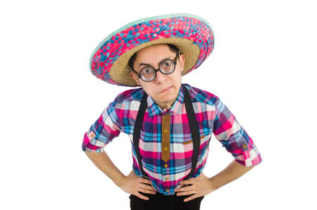 Funny mexican with sombrero in conceptの写真素材