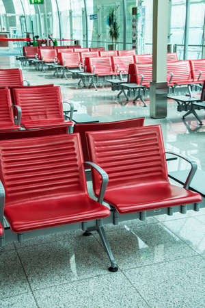 Chairs in the airport lounge areaのeditorial素材