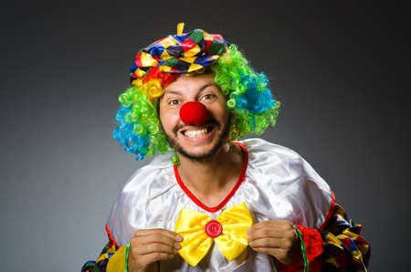 Funny clown in colourful costumeの写真素材