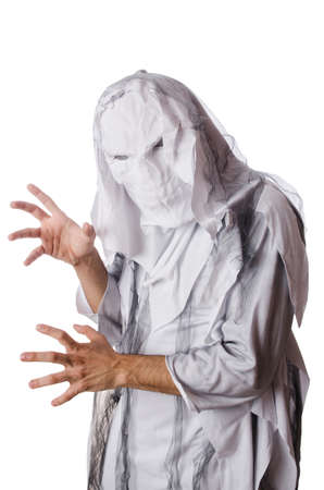 Scary halloween concept with monster on whiteの写真素材