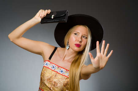 Woman with bag in fashion concept