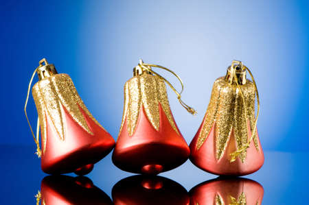 Christmas decorations in festive holiday conceptの写真素材