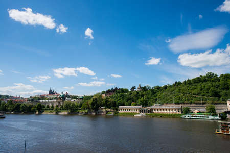 View of Vltava river in Pragueのeditorial素材
