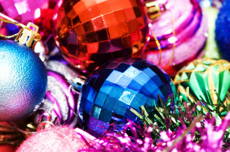 Christmas decorations in festive holiday conceptの写真素材