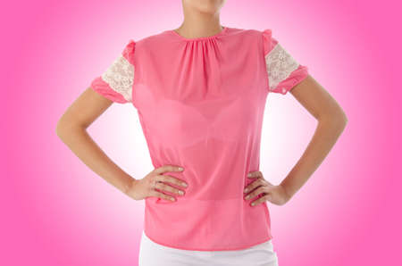 Woman in fashion dress concept on whiteの写真素材