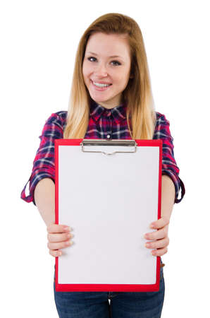 Young student isolated on the whiteの写真素材