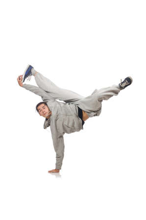 Man dancing isolated on the whiteの写真素材