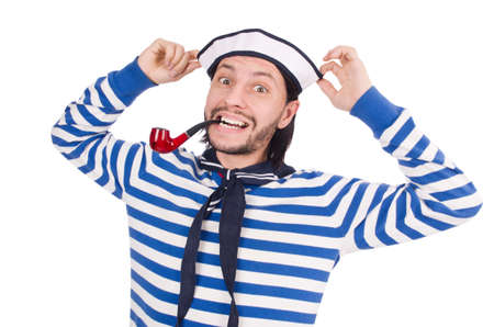 Funny sailor isolated on the whiteの写真素材