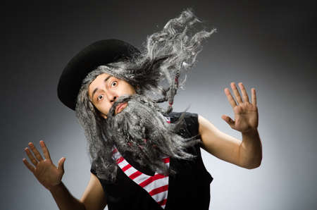 Funny pirate with long beardの写真素材
