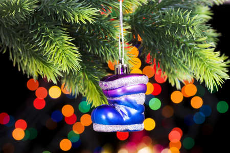 Christmas decoration on the fir treeの写真素材