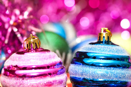 Christmas decorations in festive holiday conceptの写真素材