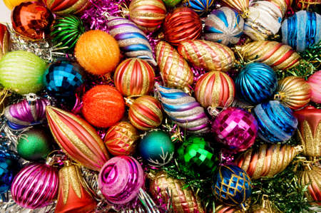 Christmas decorations in festive holiday conceptの写真素材