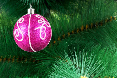Christmas decoration on the fir treeの写真素材