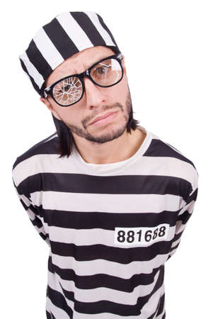 Prison inmate isolated on the white backgroundの写真素材