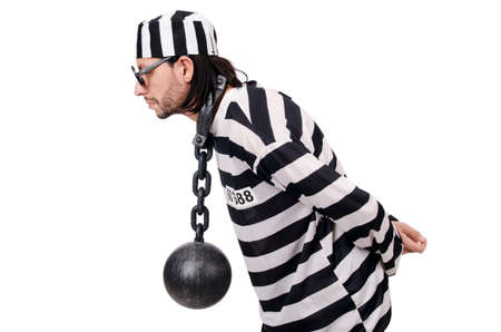 Prison inmate isolated on the white backgroundの写真素材