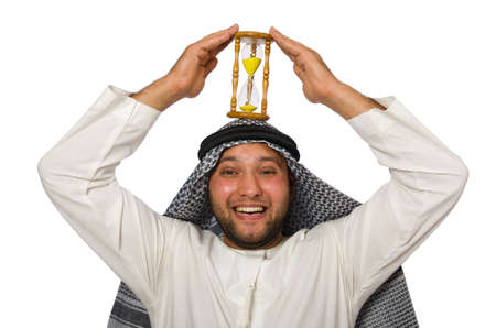 Concept with arab man isolated on white