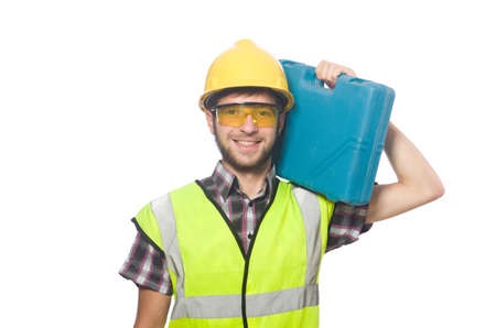 Industrial worker isolated on the white background