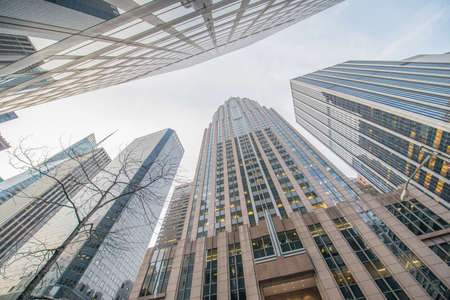 Tall skyscrapers shot with perspectiveの写真素材